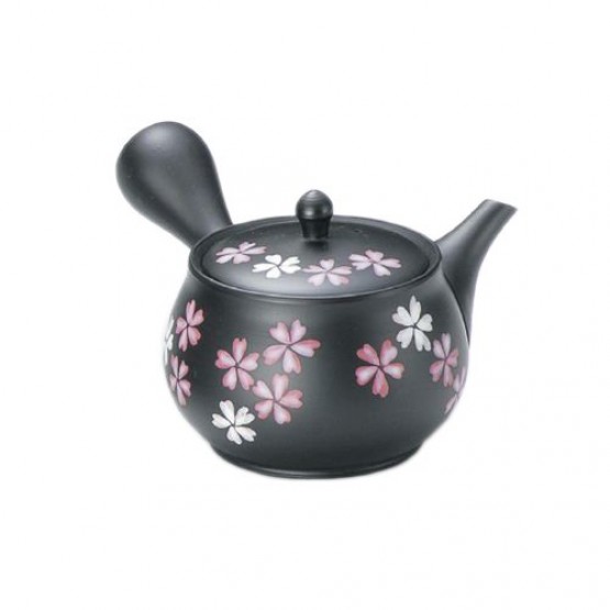 Black Clay Sakura Teapot
